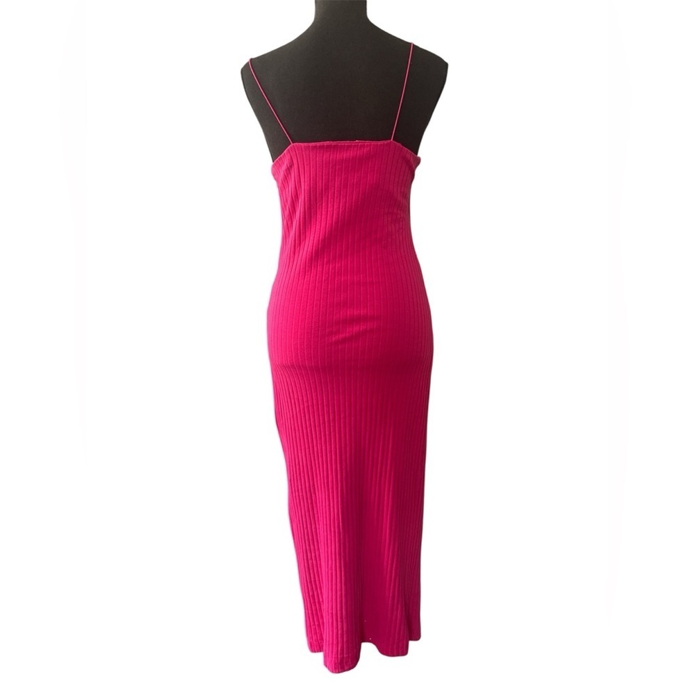 ZARA Dress Fuchsia Pink Ribbed
Midi Dress Bodycon Sleeveless, Size L - Picture 5 of 9